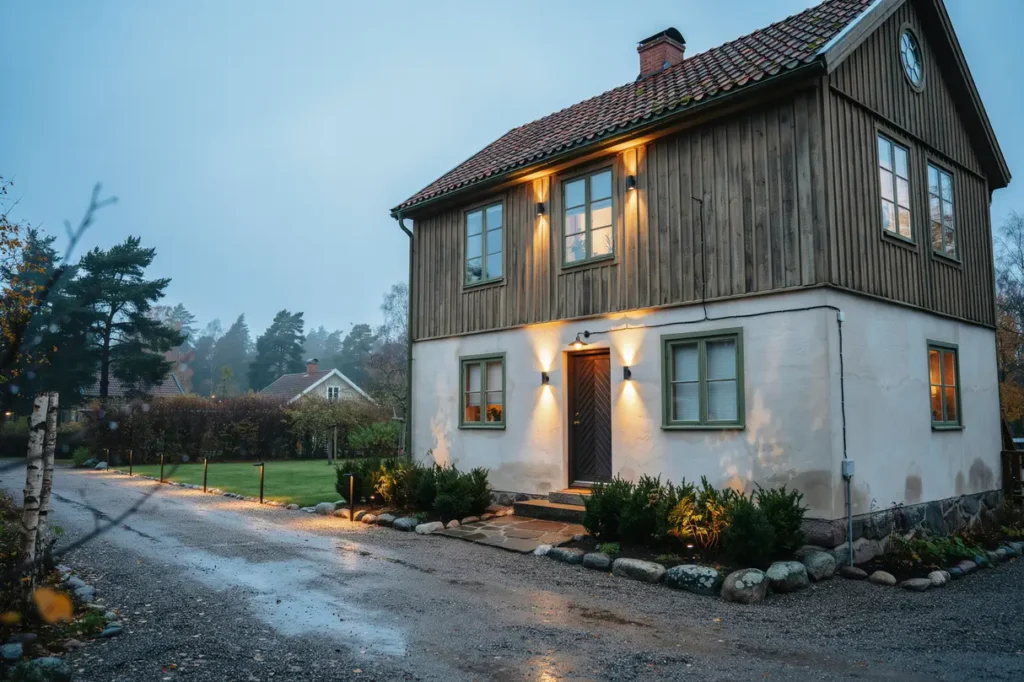 r tt utebelysning runt huset els kra val f r fasad uppfart och tr dg rd